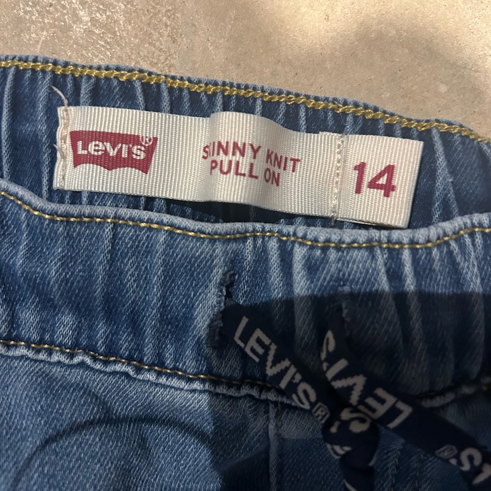 4 Pair Levi's Boys 14 Slim Blue Jeans - 4 (3 blue, 1 black).